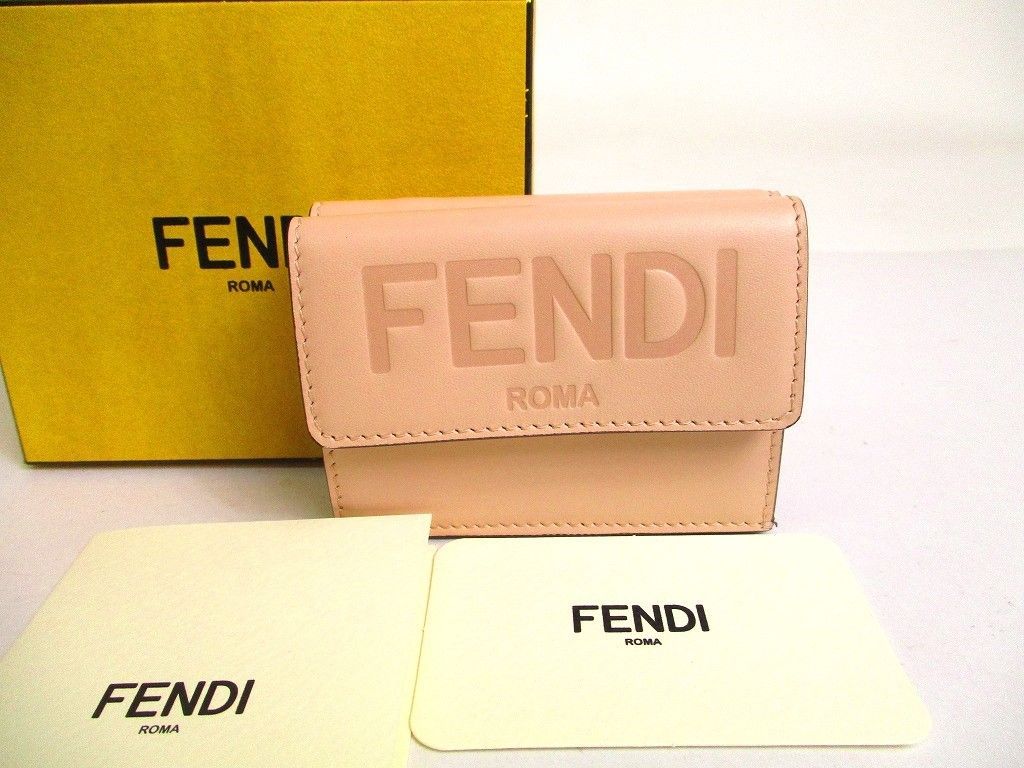 フェンディ FENDI ROMA ローマ レザー 3つ折り 財布 コンパクト財布 コンパクトウォレット メンズ レディース 【未使用保管品】
