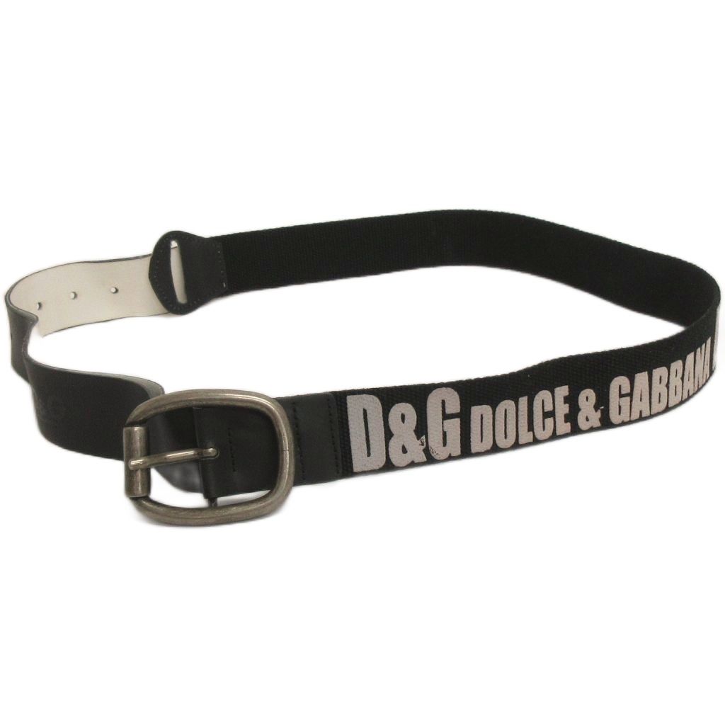 ドルチェ&ガッバーナ ドルガバ DOLCE&GABBANA ロゴ ベルト レザー 黒
