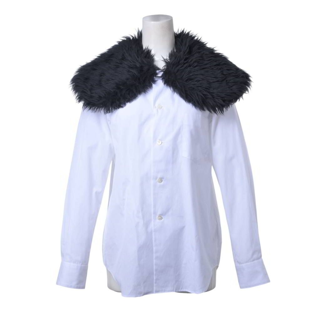 COMME des GARCONS AD2023 フェイクファー ドッキング シャツ ブラウス