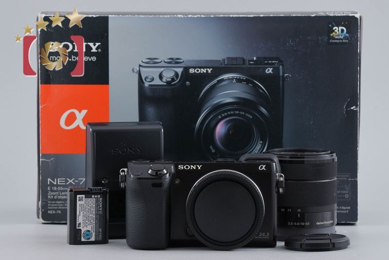 SONY α7 元箱付き 中古】SONY ソニー α NEX-7 ズームレンズキット ブラック シャッター