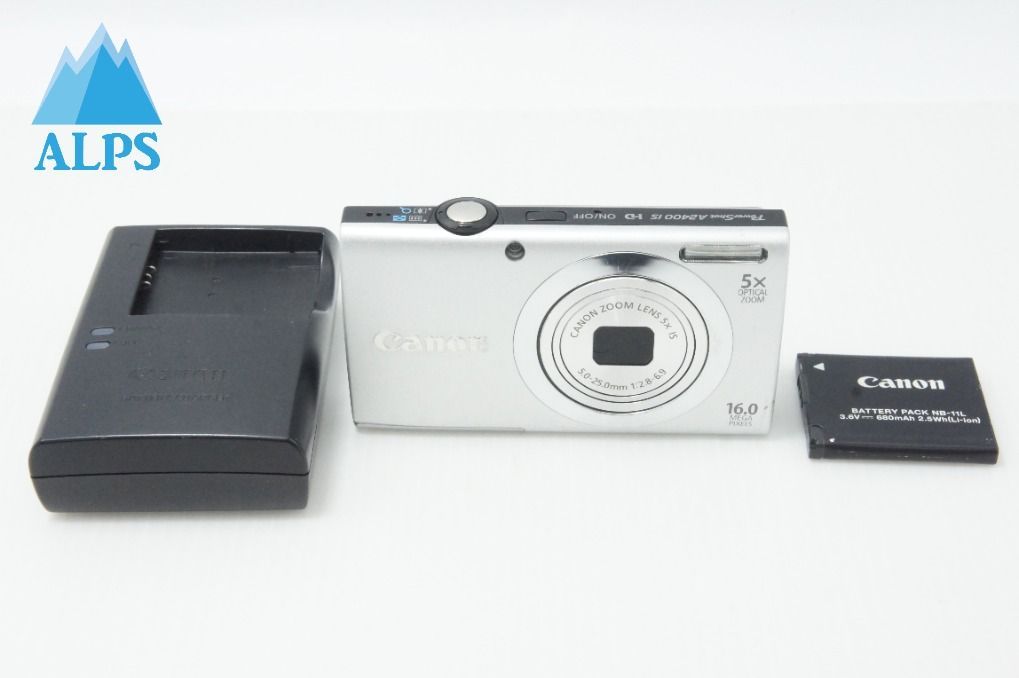 完動品 Canon PowerShot A2400 IS シルバー #26143 良品 Canon キヤノン PowerShot A2400 IS コンパクトデジタルカメラ