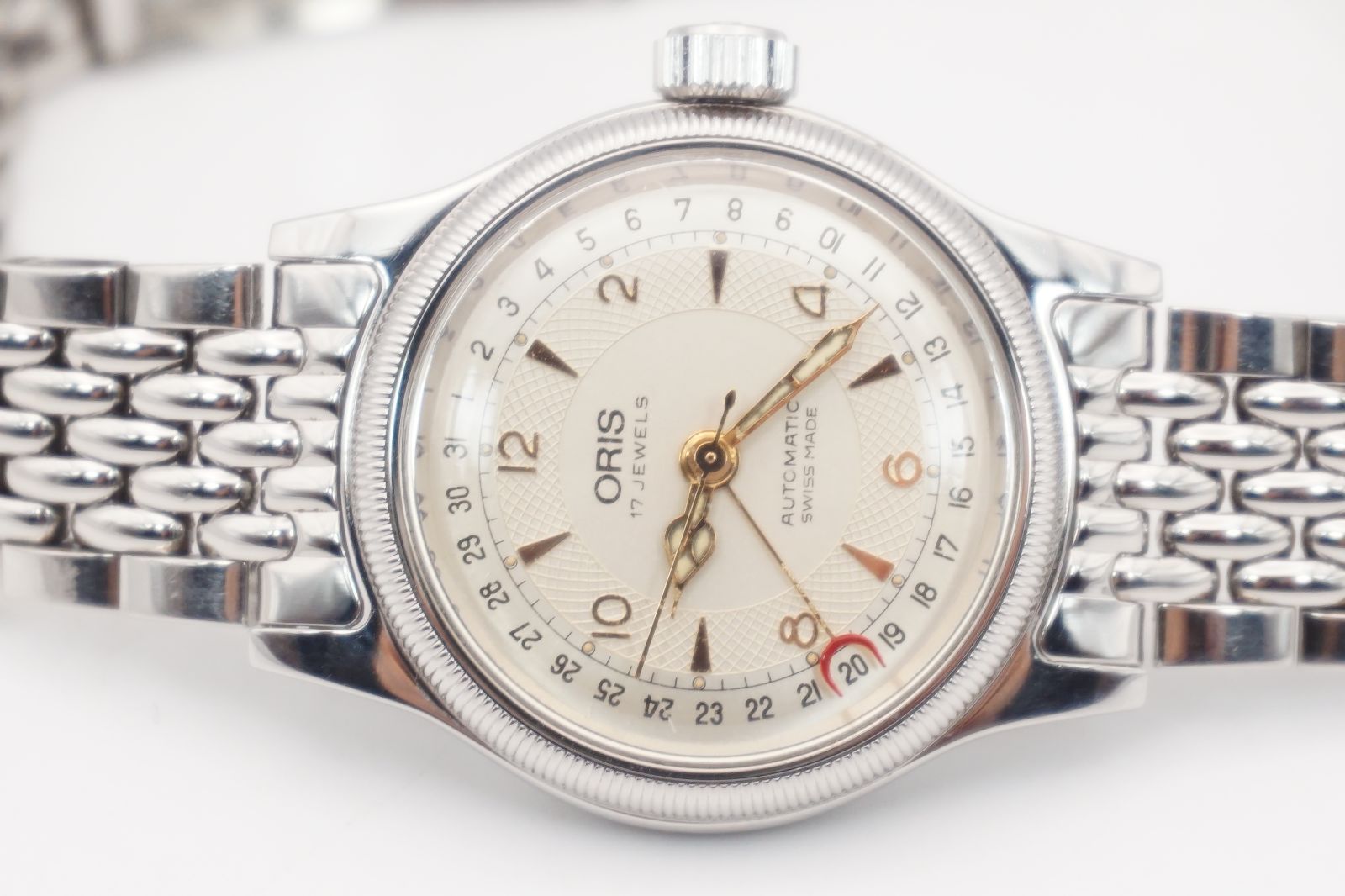 ⭐ORIS 7400B ポインターデイト 自動巻 オーバーホール済 シルバー