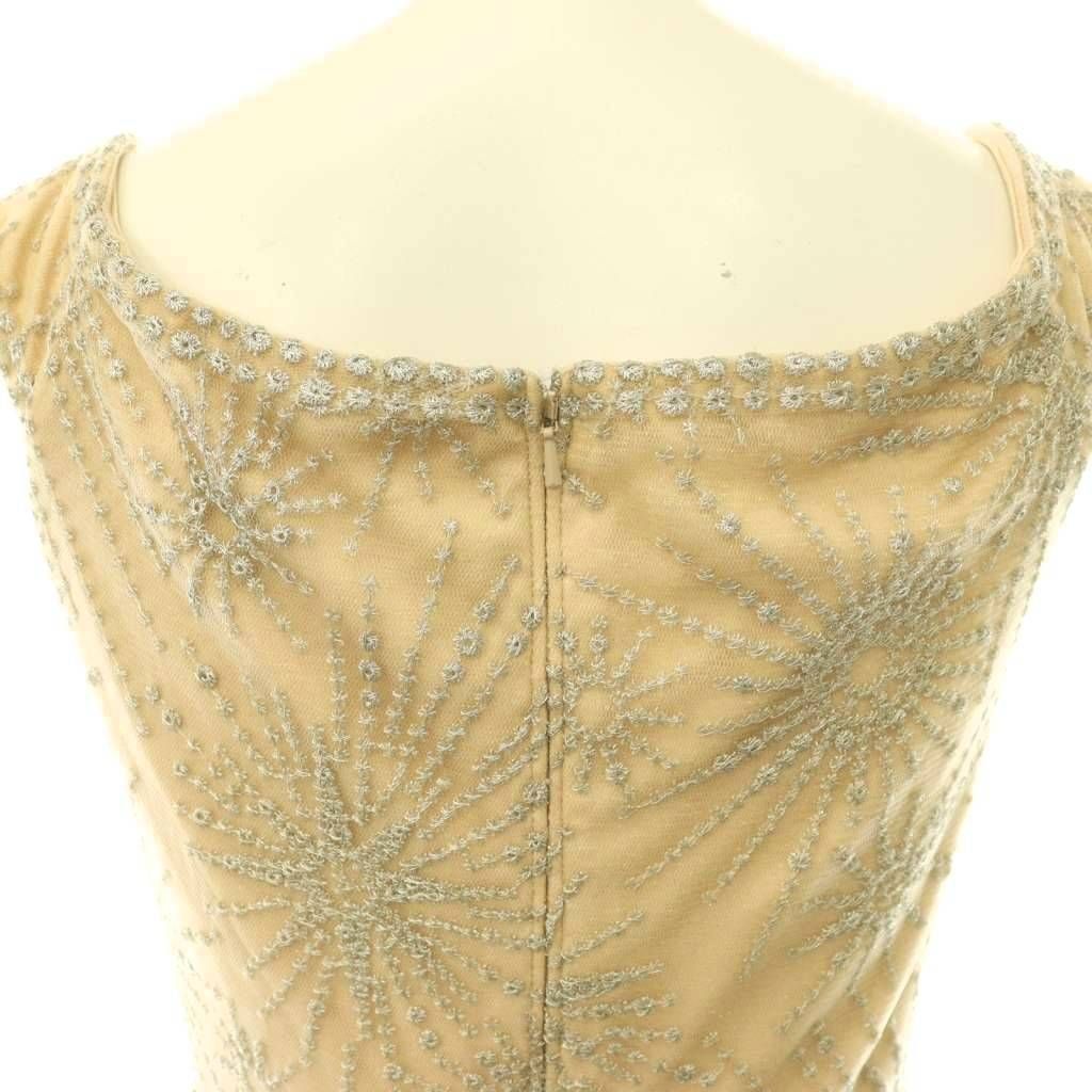 Tadashi Shoji ノースリーブワンピース US 2 タダシショージ TADASHI SHOJI 刺繍オーガンジーノースリーブドレス