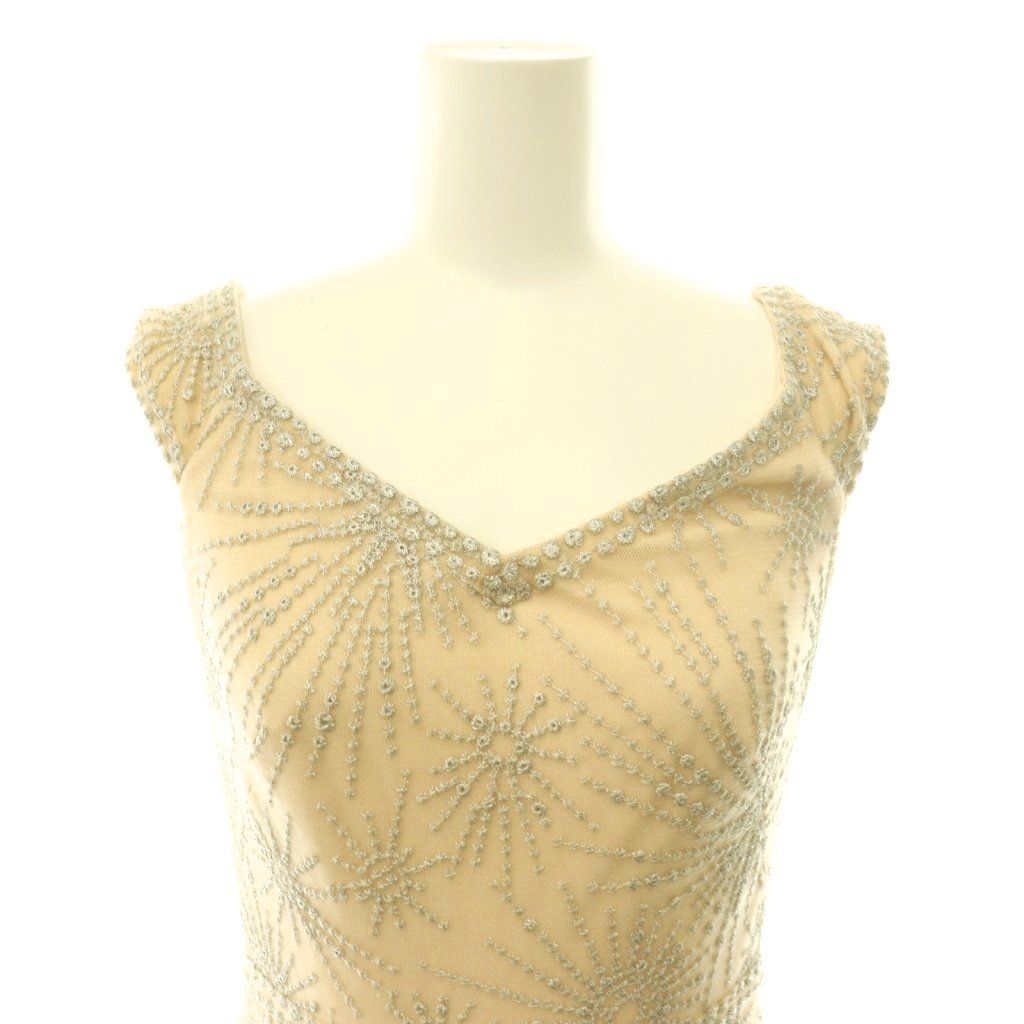 タダシショージ TADASHI SHOJI 刺繍オーガンジーノースリーブドレス
