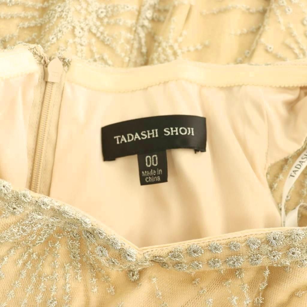タダシショージ TADASHI SHOJI 刺繍オーガンジーノースリーブドレス