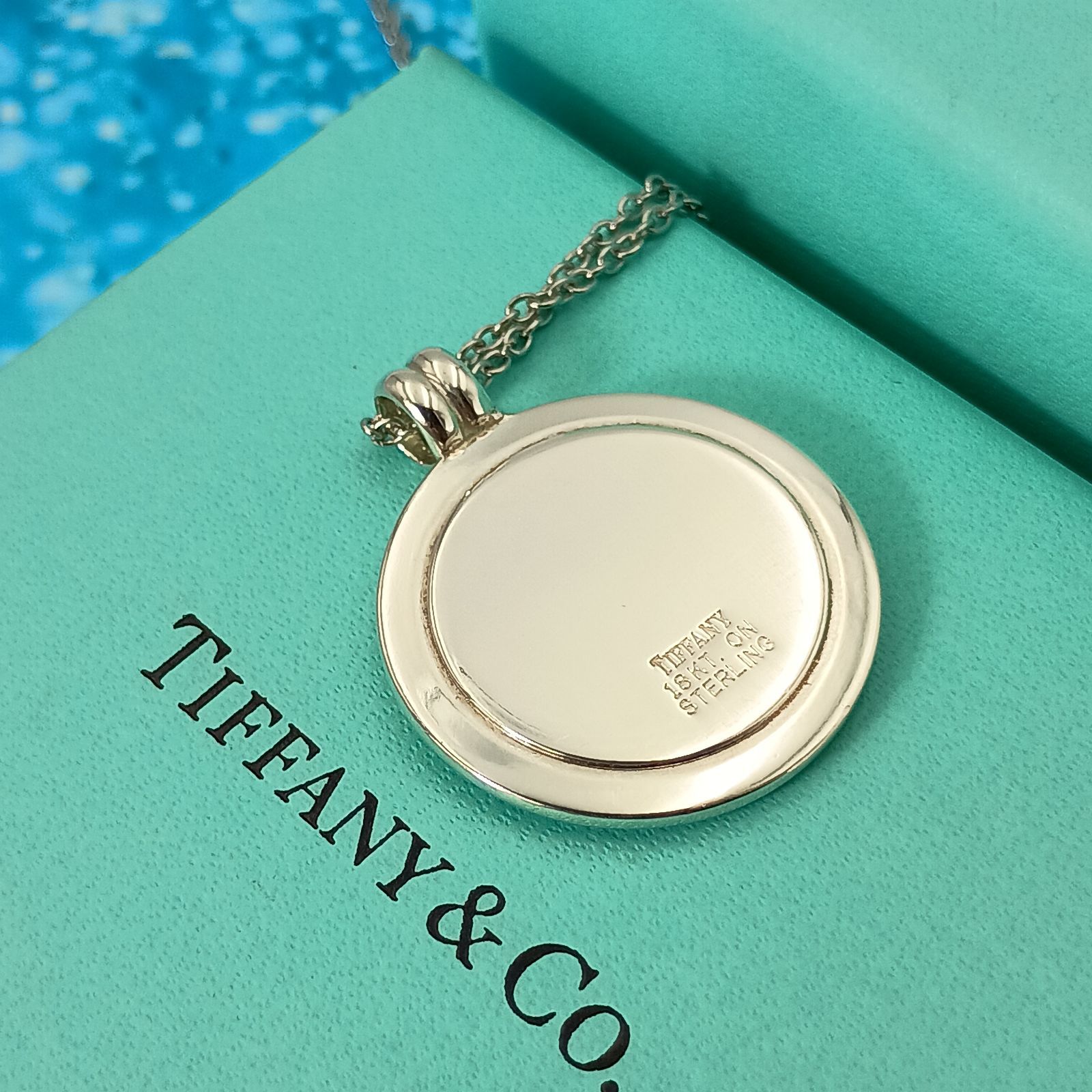☆*ナ様 オールドティファニー　旧ロゴ　　925&k18 ティファニーボー Tiffany & Co. ティファニー コイン ネックレス コンビ レディース