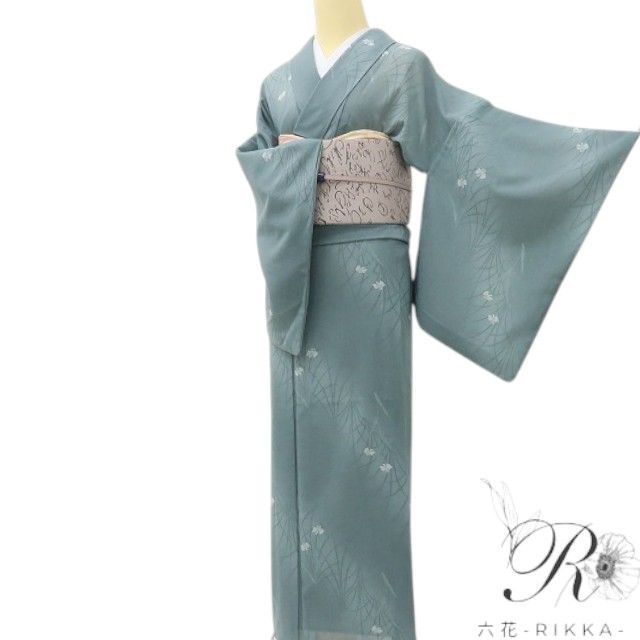 六花-RIKKA- 美品 洗える夏着物 誂えポリエステル トールサイズ 紗