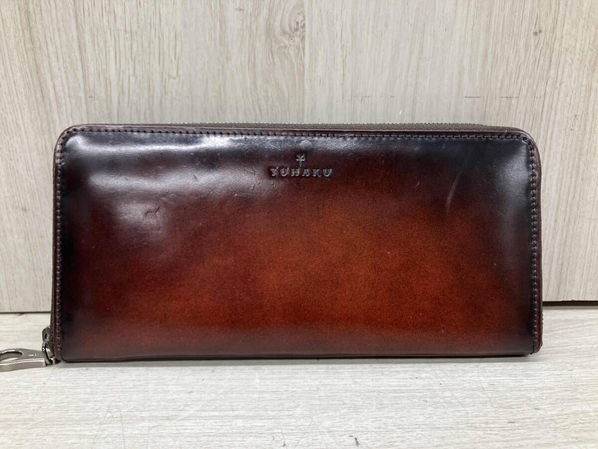 通年 YUHAKU ユハク 長財布 ラウンドファスナー グラデーション レッド