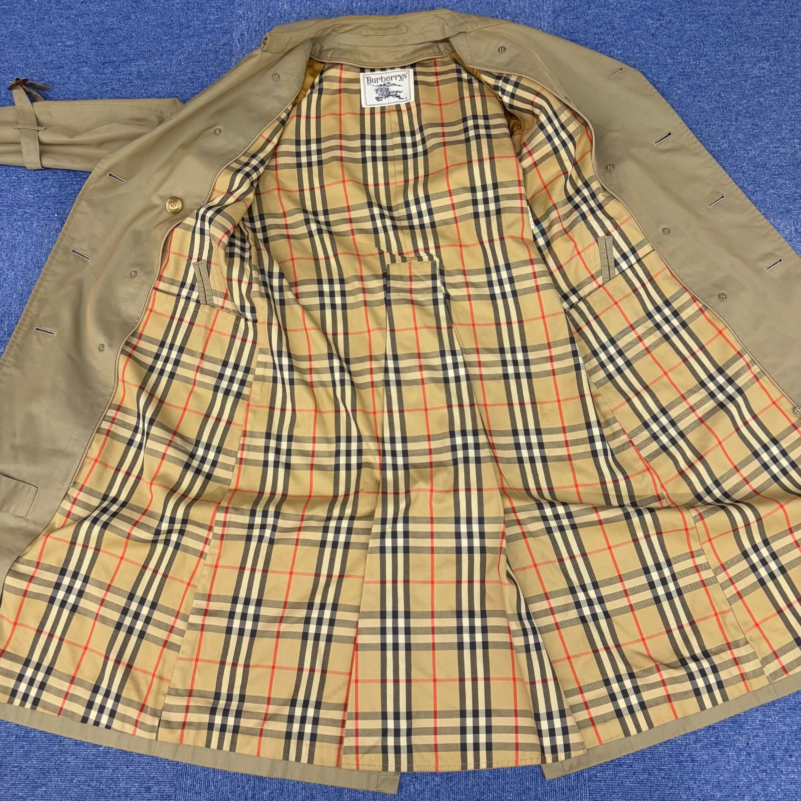 バーバリー BURBERRY ダブル ノバチェック ロング トレンチコート