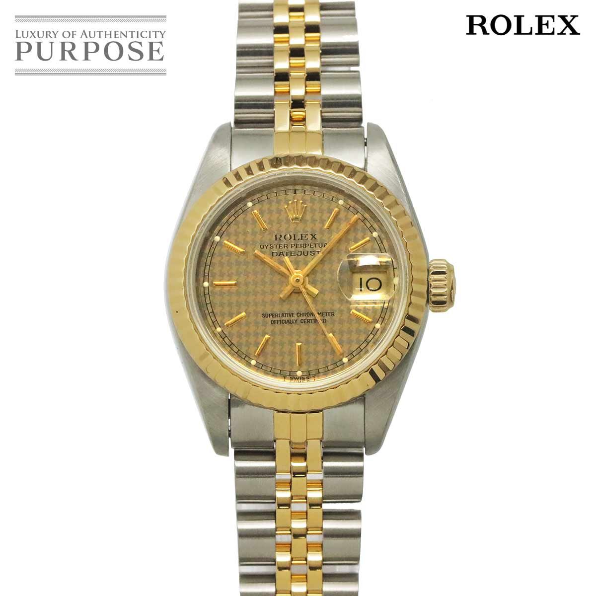 ロレックス ROLEX デイトジャスト コンビ 69173 E番 ハウンズトゥース
