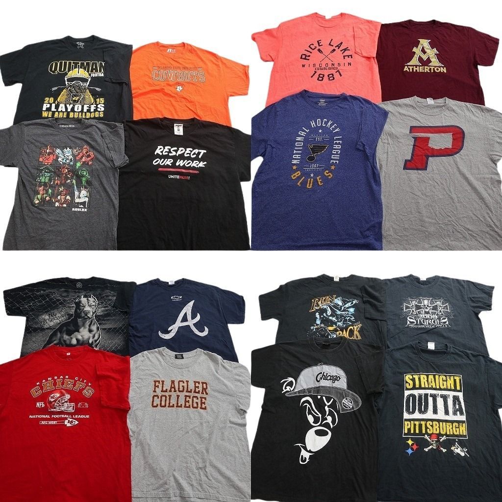 古着卸 まとめ売り プリント Tシャツ 16枚セット ( メンズ XL