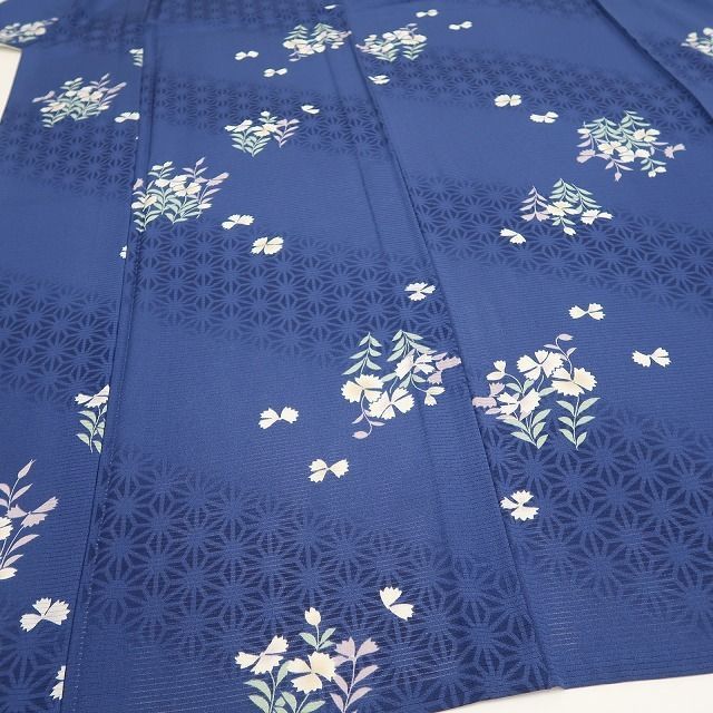 新品・夏小紋】 絽 麻の葉 夏着物 正絹 仕付け糸付 tomihisa”古典