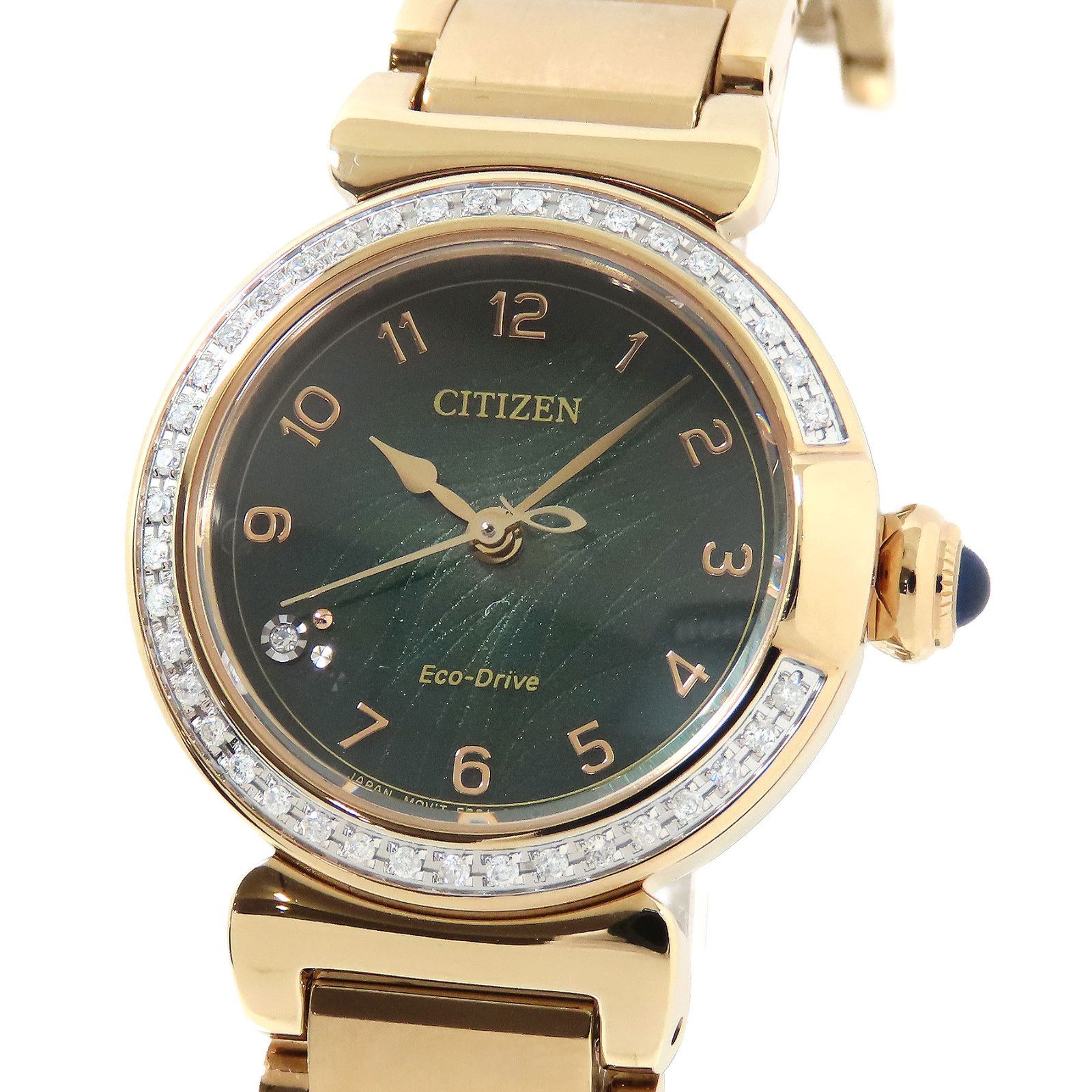 CITIZEN シチズン エル ROUND Collection EM1123-62X EO31-009B802 グリーン文字盤 ダイヤベゼル SS ステンレススチール エコ・ドライブ 約69.8g 腕時計 ソーラー メンズ 送料無料 241001034833