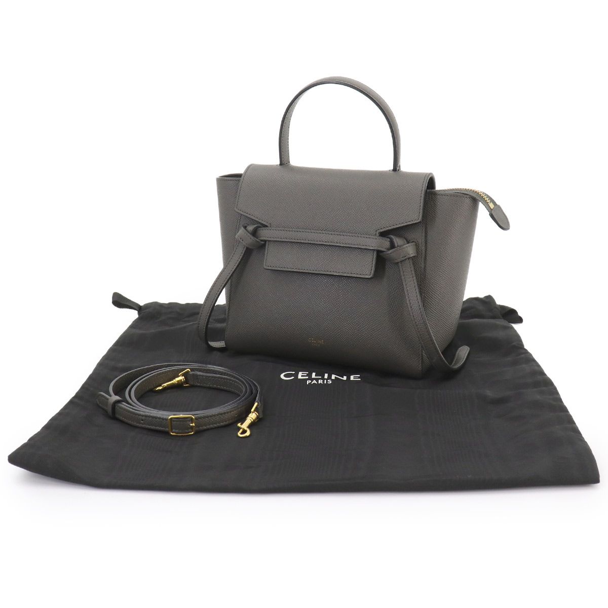 美品 セリーヌ CELINE ベルトバッグ ナノ 2way ハンド ショルダー