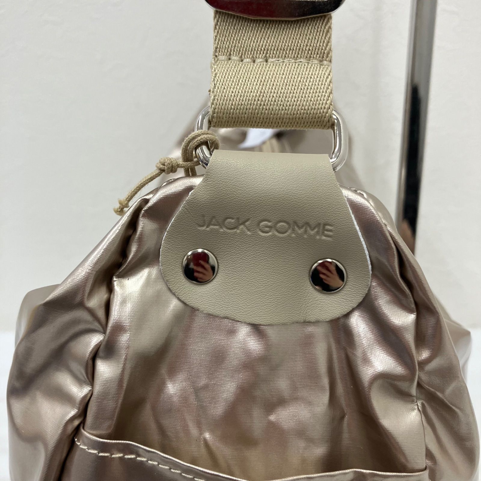 4081 美品 JACK GOMME ジャックゴム ショルダーバッグ メタリック 光沢 