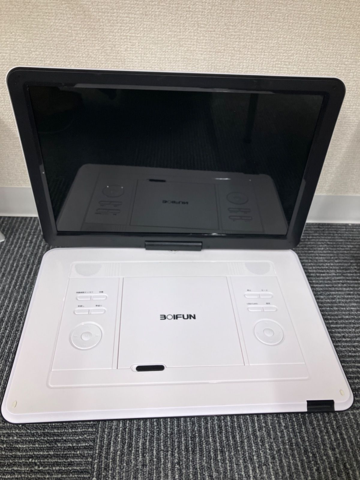 動作未確認】BOIFUN ポータブルDVDプレーヤー ホワイト リモコン