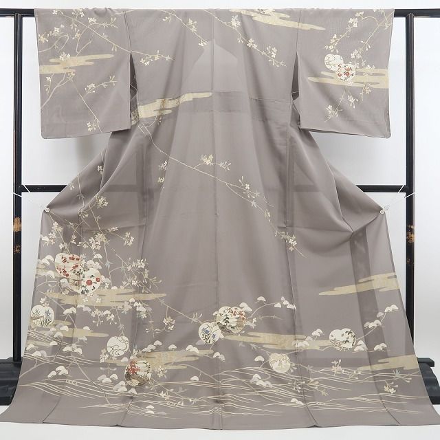 新品・夏訪問着】絽 金駒刺繍 夏着物 正絹 仕付け糸付 tomihisa
