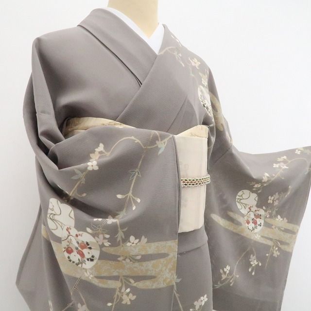 新品・夏訪問着】絽 金駒刺繍 夏着物 正絹 仕付け糸付 tomihisa