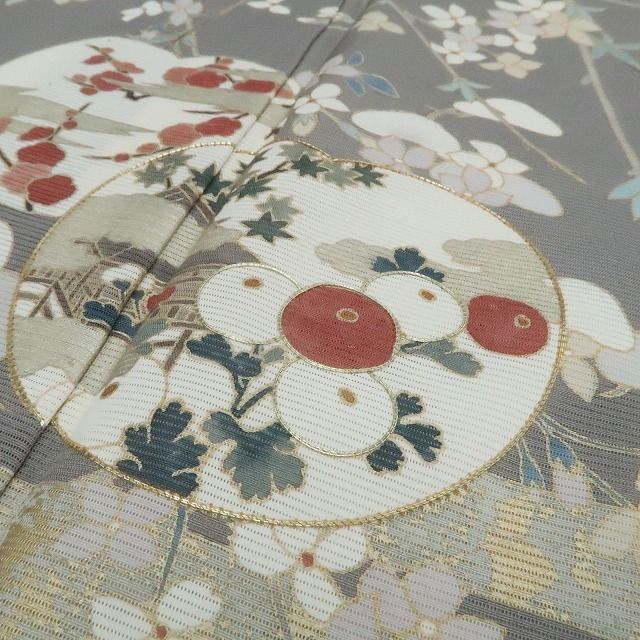 新品・夏訪問着】絽 金駒刺繍 夏着物 正絹 仕付け糸付 tomihisa