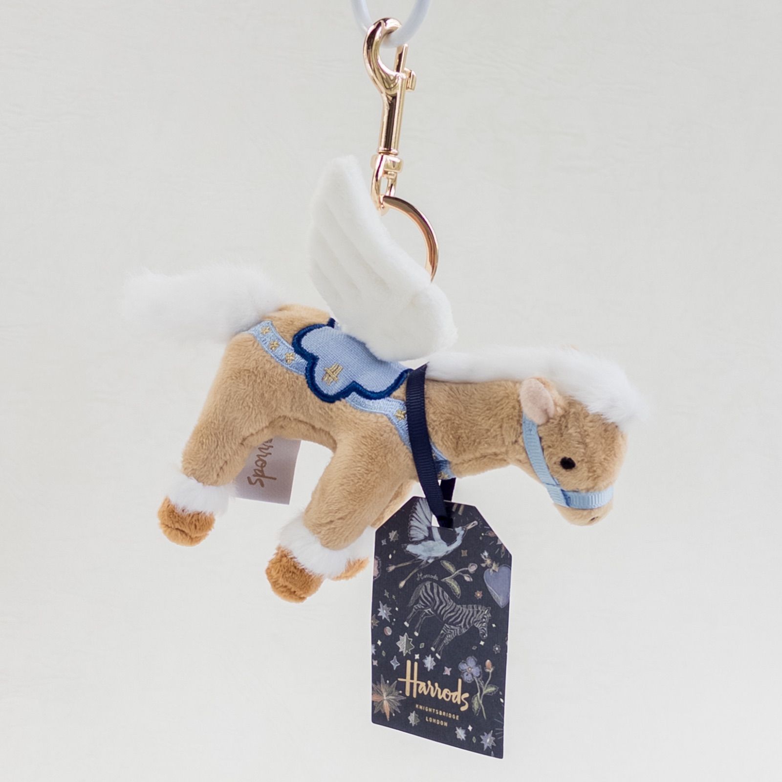 Harrods】新品ハロッズ ペガサス ぬいぐるみ キーホルダー バッグ