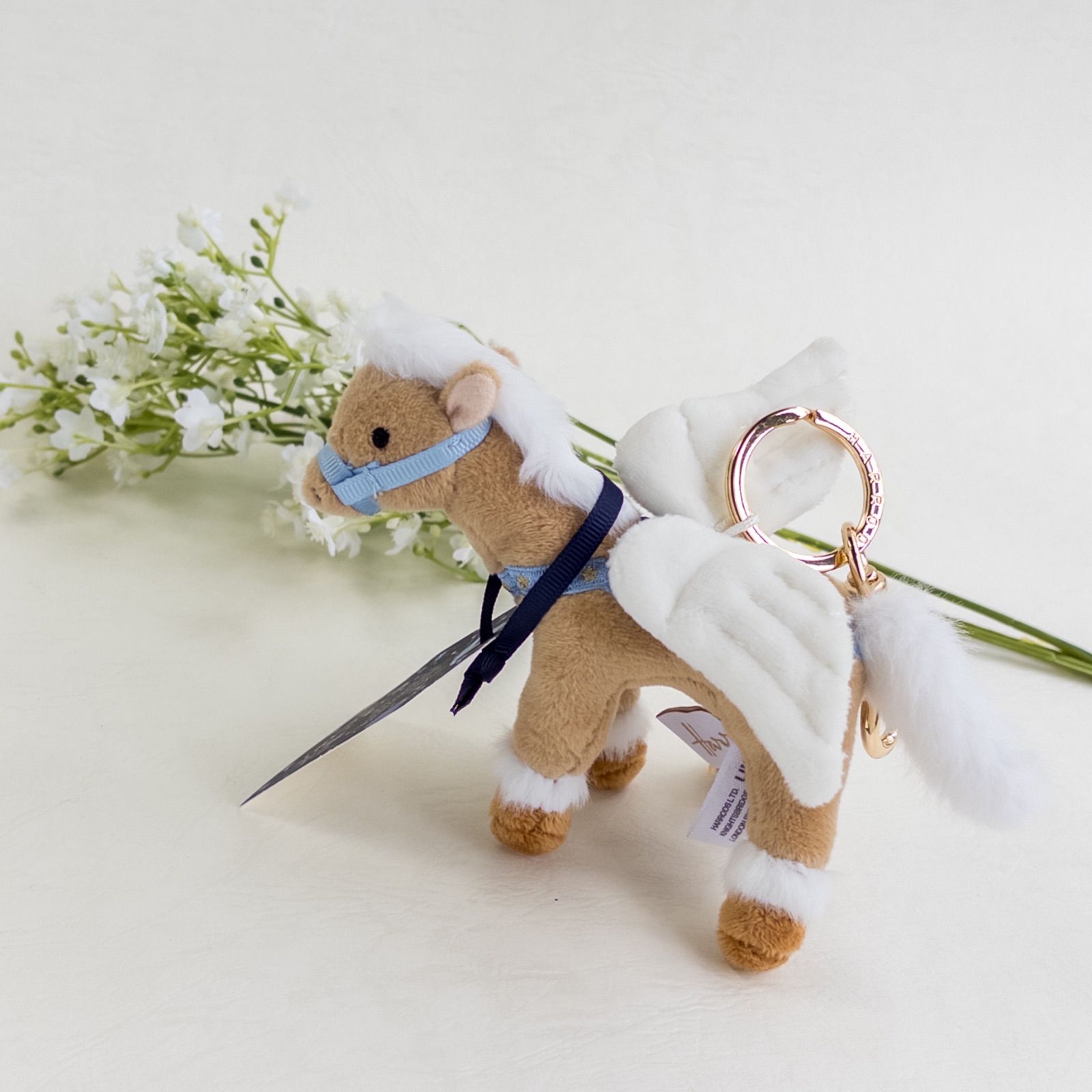 Harrods】新品ハロッズ ペガサス ぬいぐるみ キーホルダー バッグ