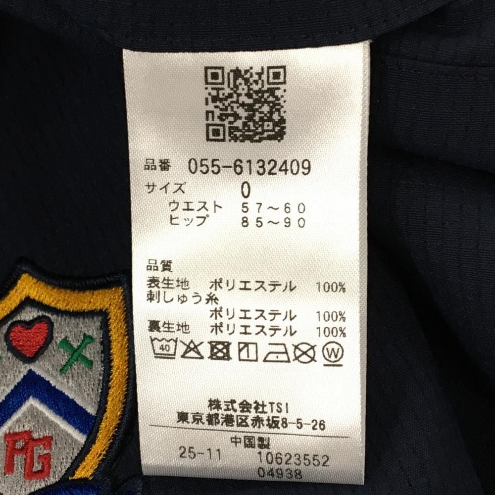 超美品】パーリーゲイツ キュロットスカート ネイビー メッシュ調