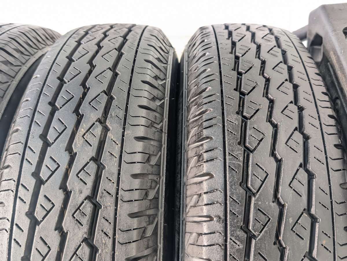 165R13 6PR ブリヂストン V600 日産純正 13x5.0 100-4穴 中古タイヤ