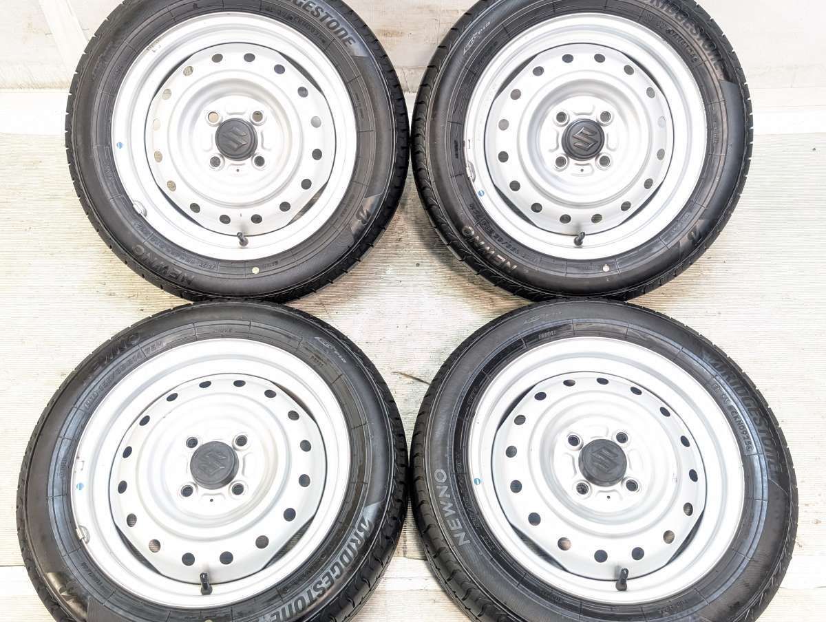155/65R14 ブリヂストン NEWNO スズキ純正 14x4.5 100-4穴 中古タイヤ