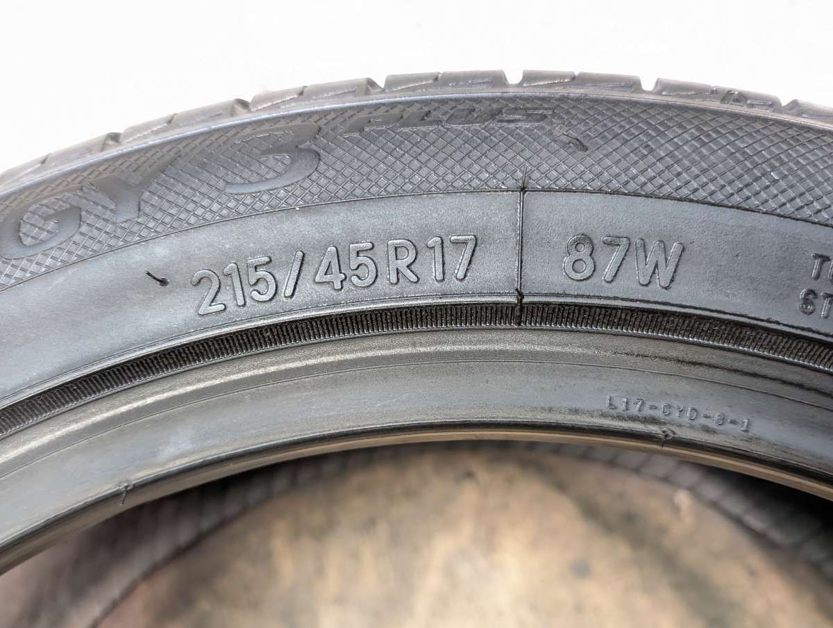 215/45/17 TOYO ナノエナジー3 中古　2本 215/45R17 トーヨータイヤ ナノエナジー3プラス 中古タイヤ サマー