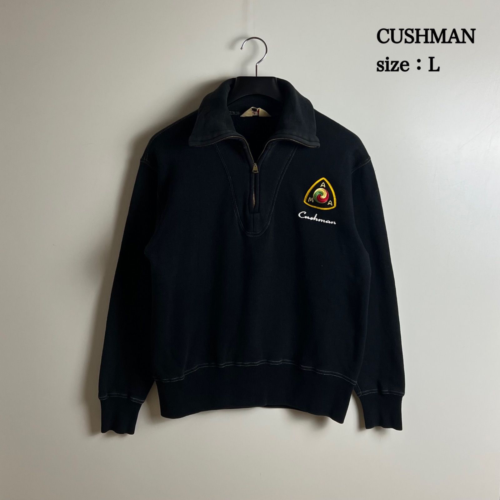 CUSHMAN motorsport HALF ZIP TURTLE SWEAT L クッシュマン 定番