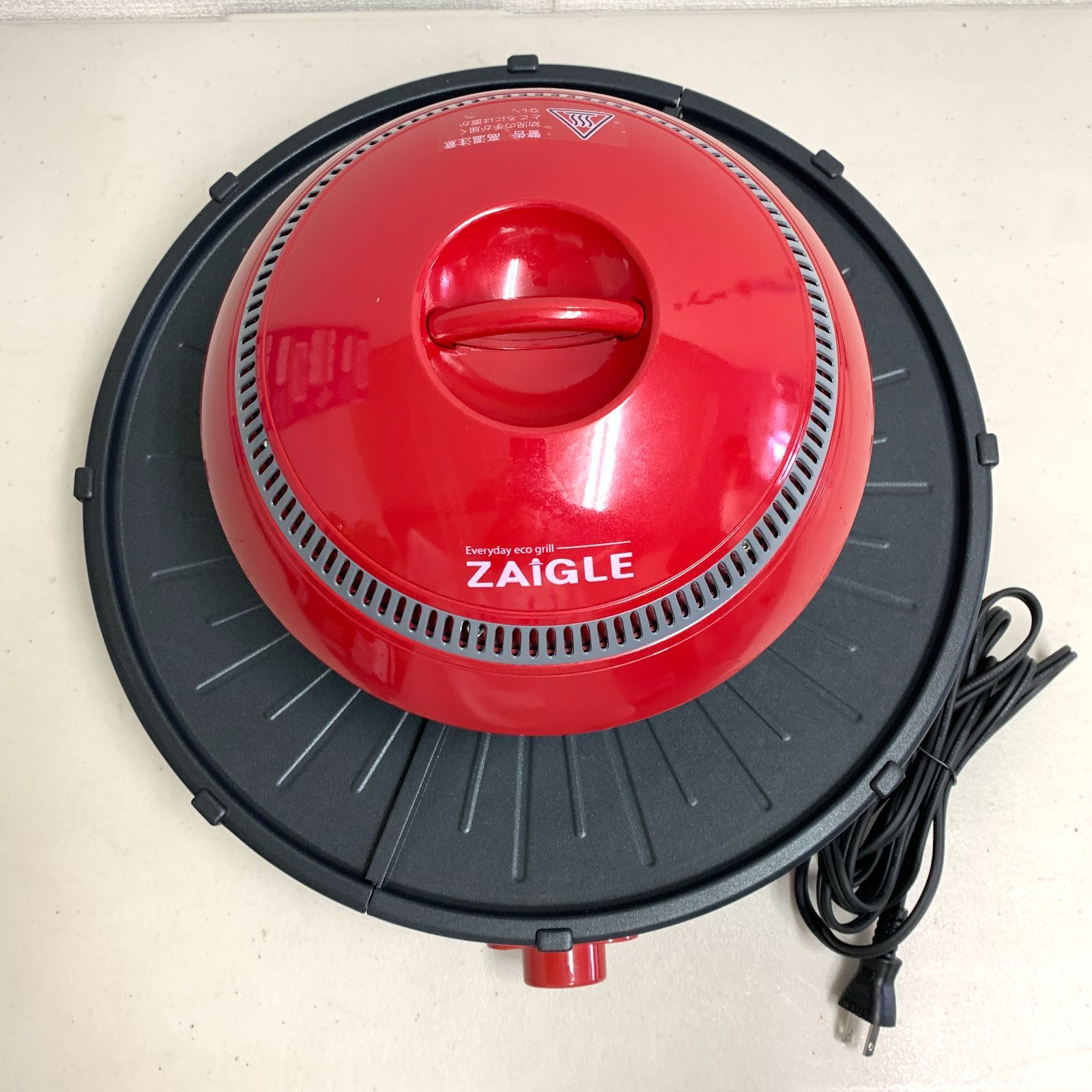 美品 ZAIGLE Plus ザイグル プラス 無煙ロースター 赤 レッド ホット