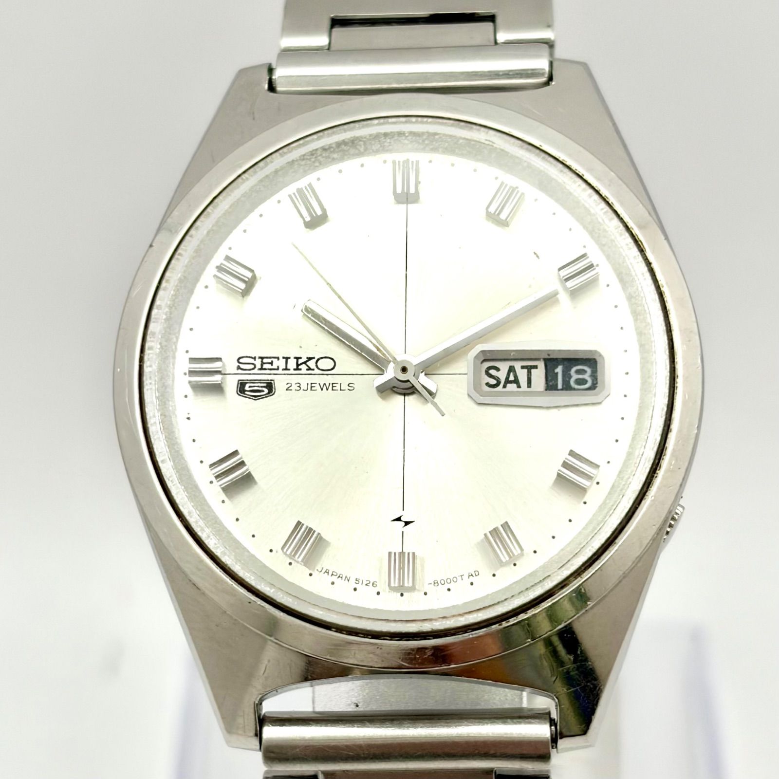 稼働】SEIKO5 セイコー5 機械式 自動巻き メンズ 腕時計 シルバー