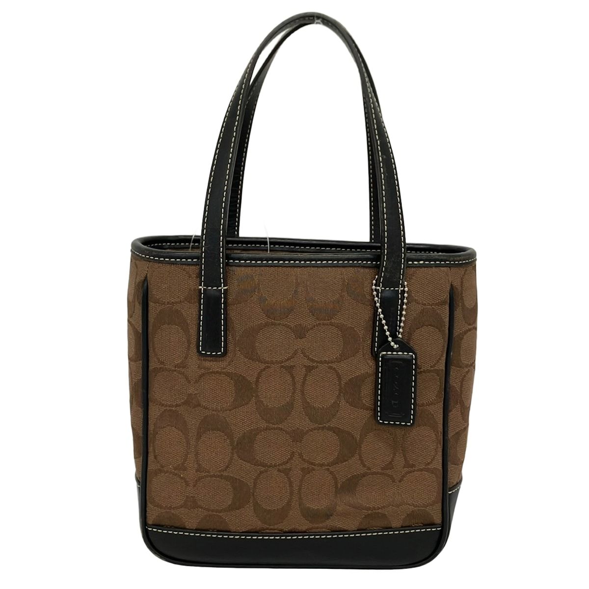 COACH(コーチ) トートバッグ シグネチャー柄 6087 ブラウン×黒 レザー
