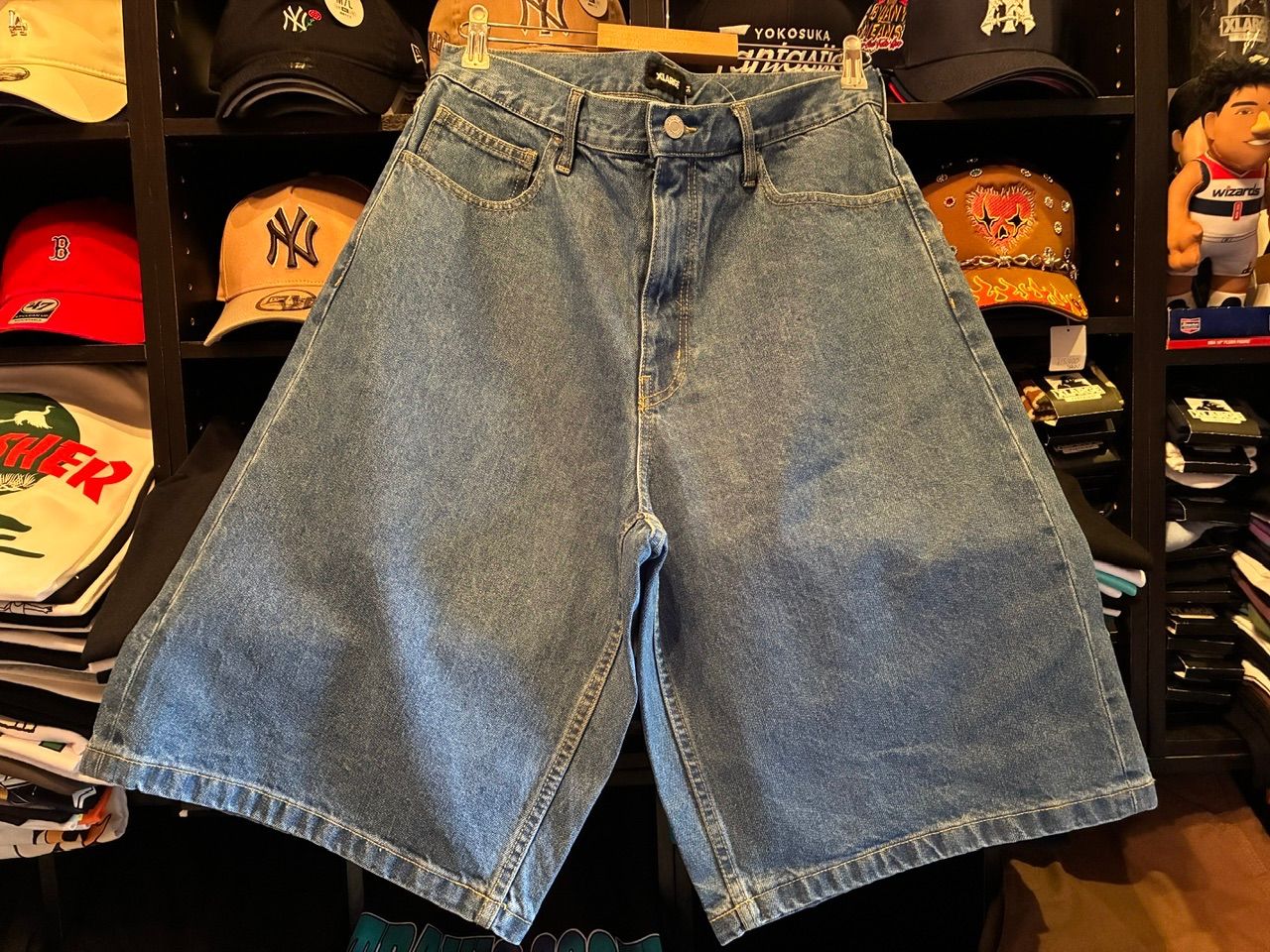 XLARGE WASHED SHORT PANTS LtINDIGO 34inch