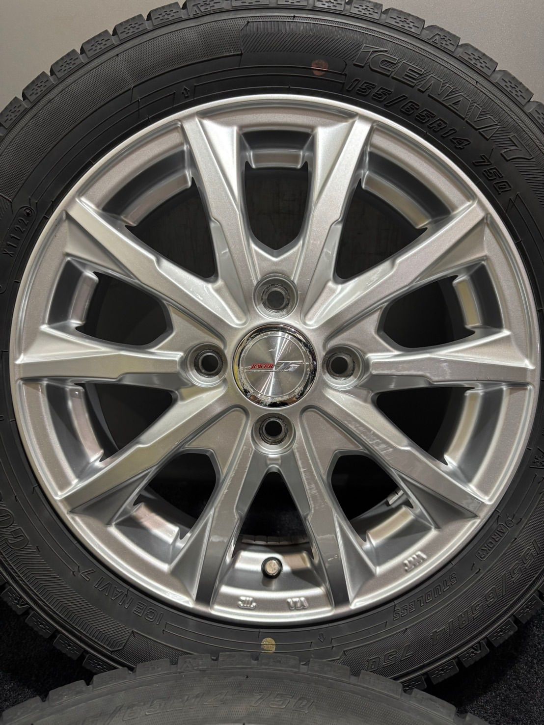☆155/65R14 GOODYEAR/ICENAVI 7 22年製 JOKER 14インチ 4.5J +45 100 