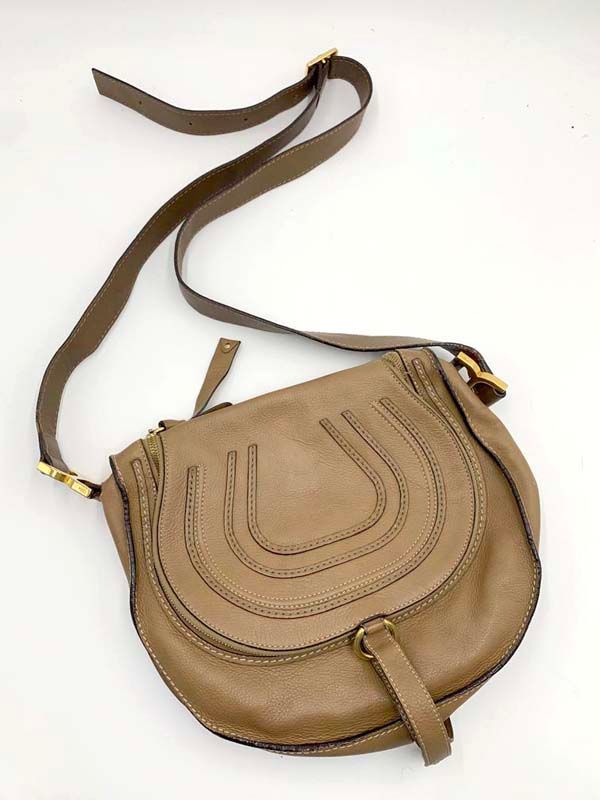 【テスト】▽ Chloe クロエ レザー ショルダーバッグ スペイン製 フラップ 01-12-60-66 茶 ■■ レディース
