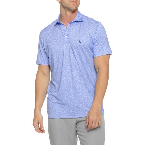 テーラーバード メンズ トップス ポロシャツ フラワー柄 フラワー TailorByrd Summer Floral Polo Shirt UPF 30 Short Sleeve Blue ブルー