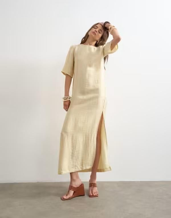 トップショップ レディース トップス ワンピース Tシャツ マキシ Topshop tshirt maxi dress in washed lime Washed lime ライム 21,075円