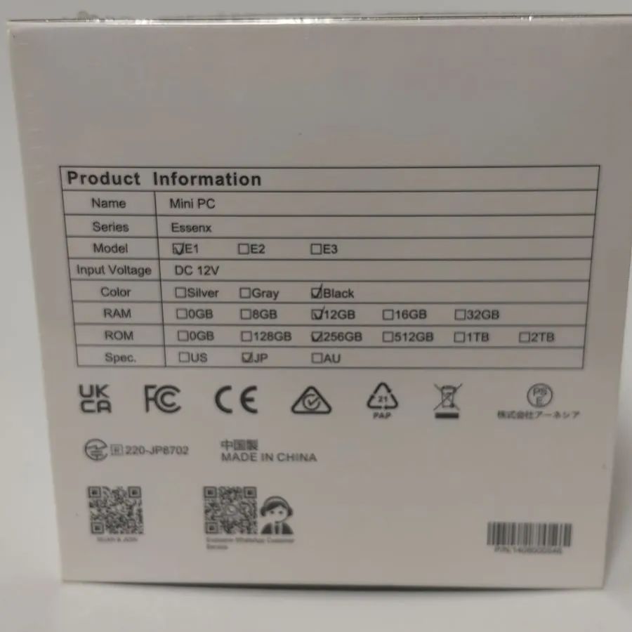 新品 Essenx Mini PC 12GB 256GB N95 - メルカリ