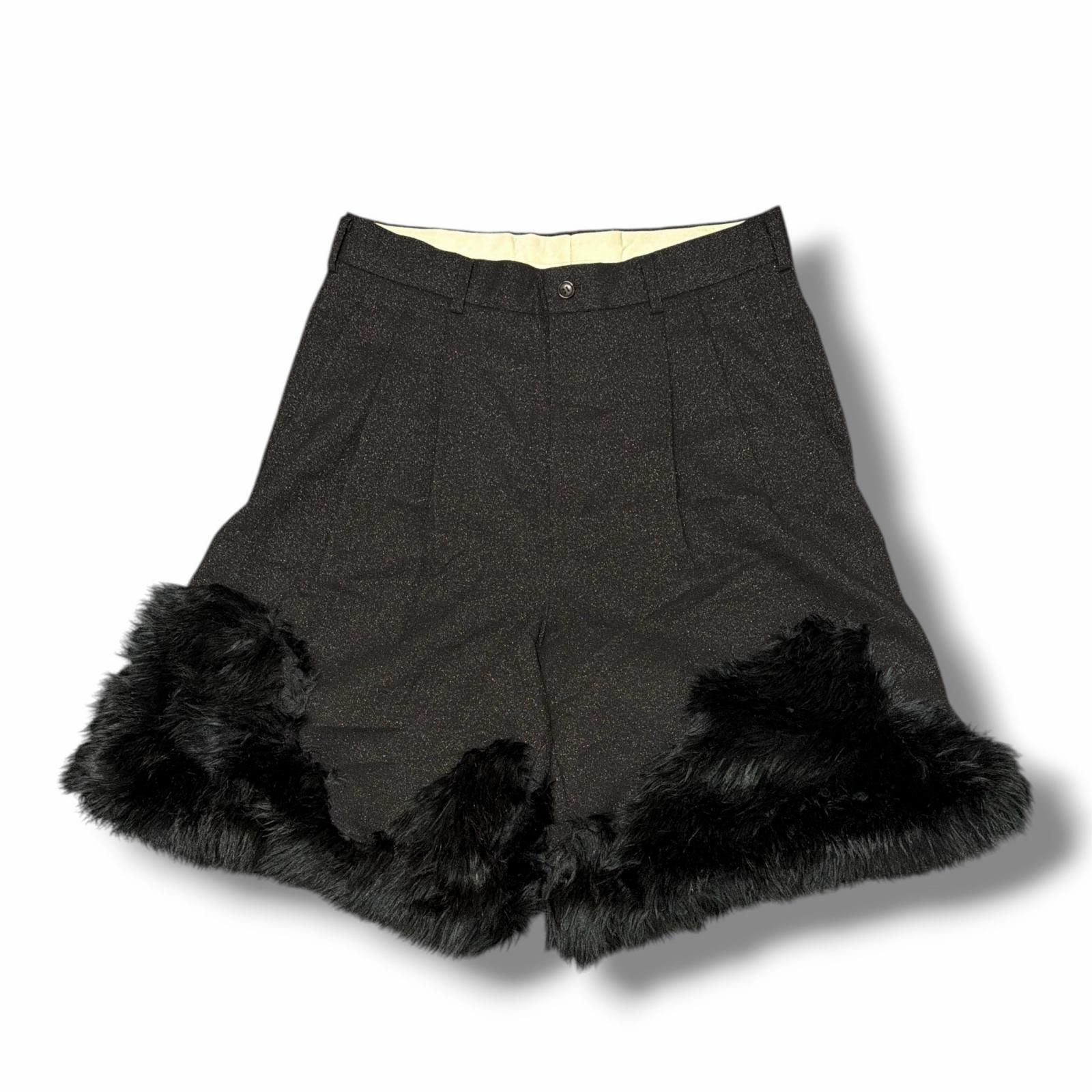 【けい】コムデギャルソンオムプリュス フェイクファーコート ハーフパンツ COMME des GARCONS HOMME PLUS 23AW タックハーフパンツ フェイク