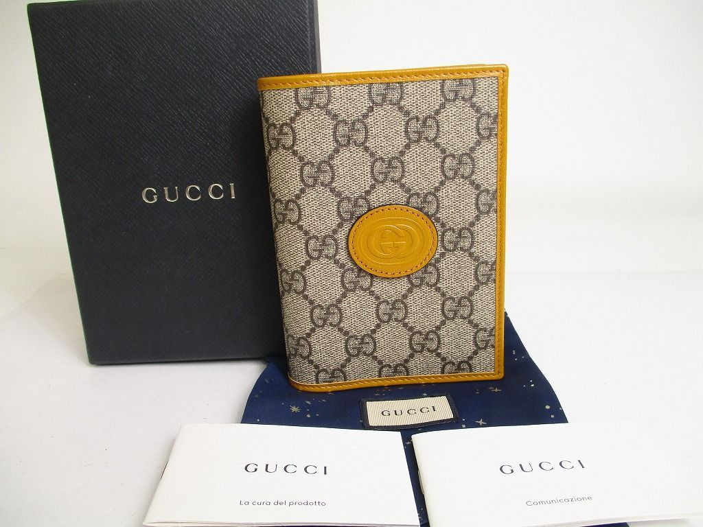 グッチ GUCCI インターロッキングG GGスプリーム キャンバス パスポートカバー メンズ レディース 【未使用保管品】