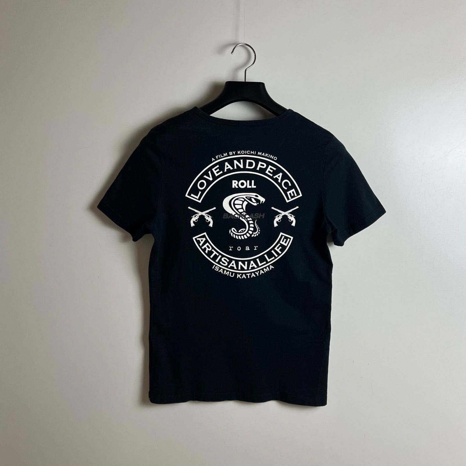 ISAMU KATAYAMA BACKLASH × ROLL × roar LOGO Tee S BL-RR01 イサム