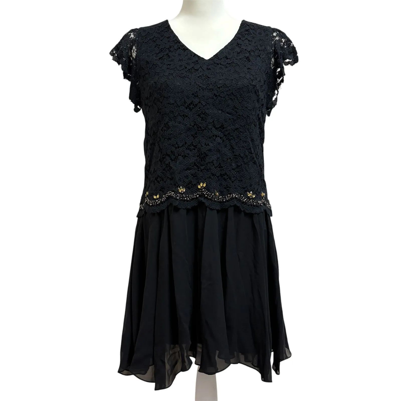 GRACE CONTINENTAL】レース シルク レイヤードドレス ビジュー 
