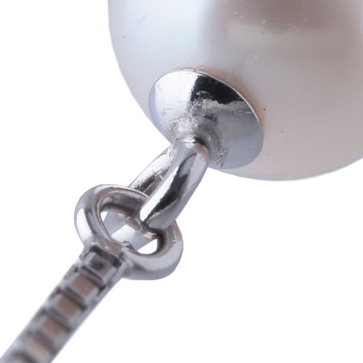 タサキ パール ピアス チェーン アメリカン パール5.3mm 750WG 美品