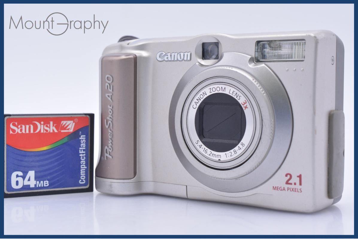 [Operation Guarantee] Canon PowerShot A20 3x AA Battery Specification with Memory Card Free #am8614