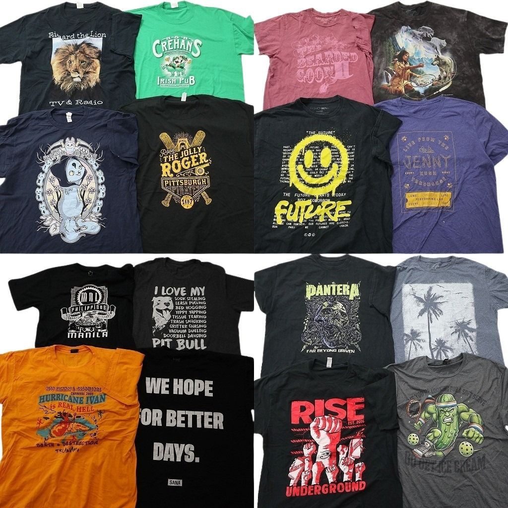 古着卸 まとめ売り プリント Tシャツ 16枚セット ( メンズ XL