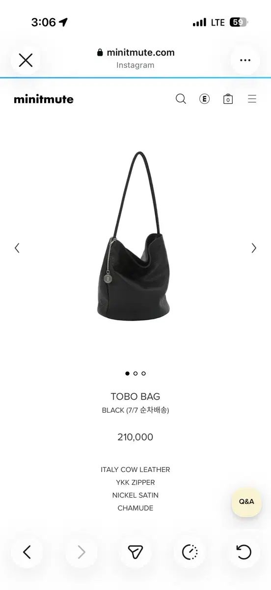 MINITMUTE トゥーバッグ tobo bag ブラック 19,657円