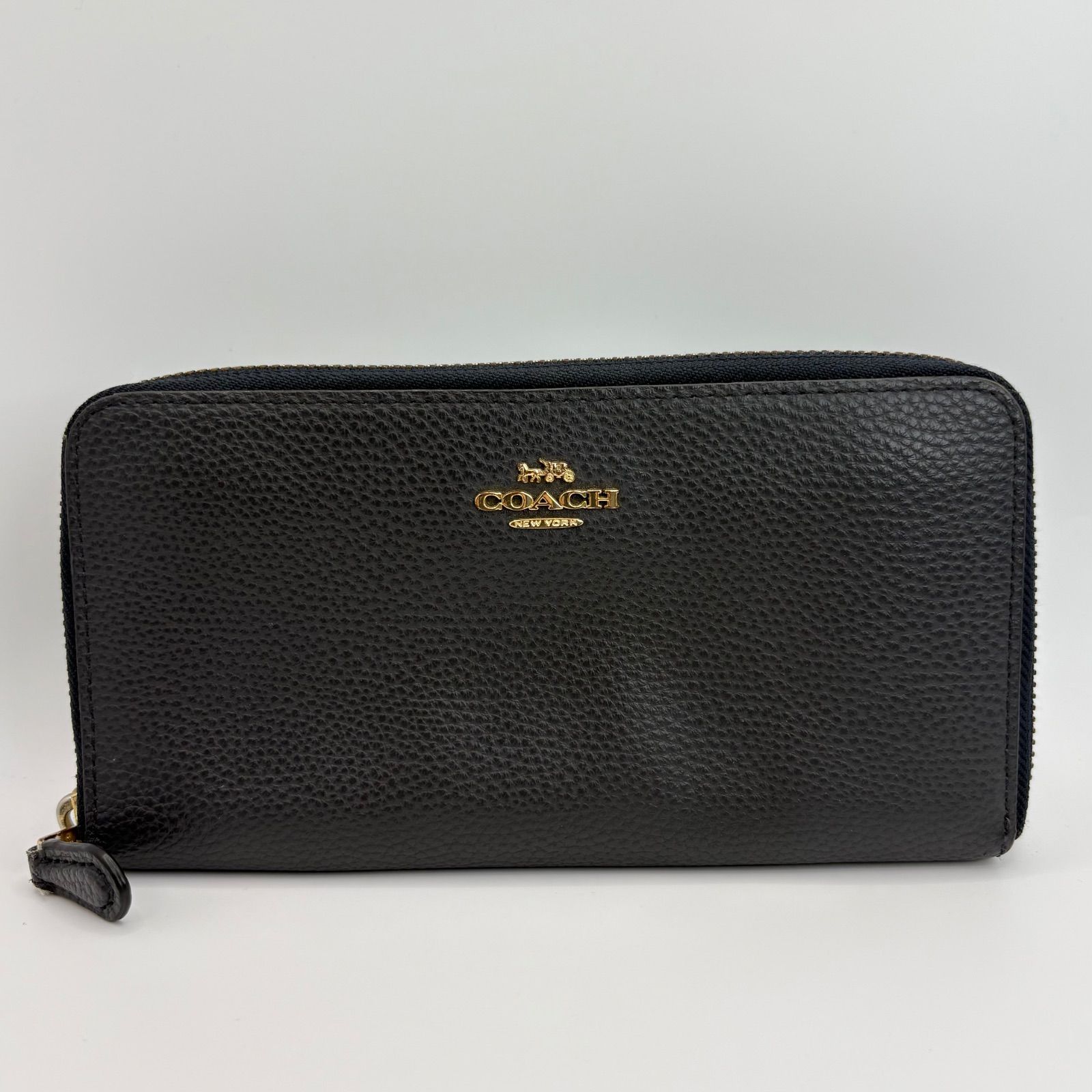 COACH コーチ 長財布 ラウンドファスナー 黒 ブラック レザー - メルカリ