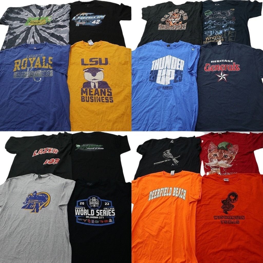 古着卸 まとめ売り プリント Tシャツ 16枚セット ( メンズ XL ) プロ