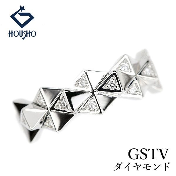 ジーエスティービー ダイヤモンド リング Pt950 GSTV スタッズ 中古 宝正 907570